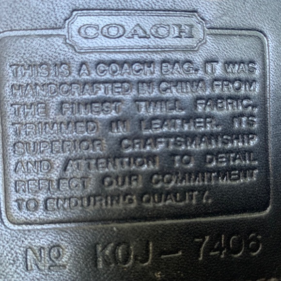 Coach Beige Canvas and Black Leather Bag Authentic - Picture 6 of 6